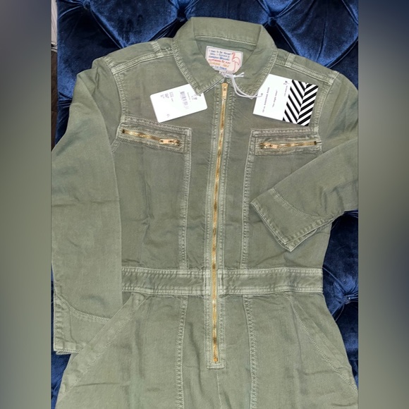 Sandrine Rose xFree People Army Zippers & Pockets Coverall Jumpsuit SzXS or SzS - Picture 4 of 16